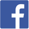 A blue square with the facebook logo on it.